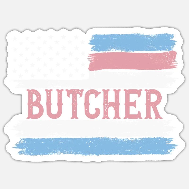 US Pride Slaughter Chef Gift Idea Sticker size S (10 x 10 cm)