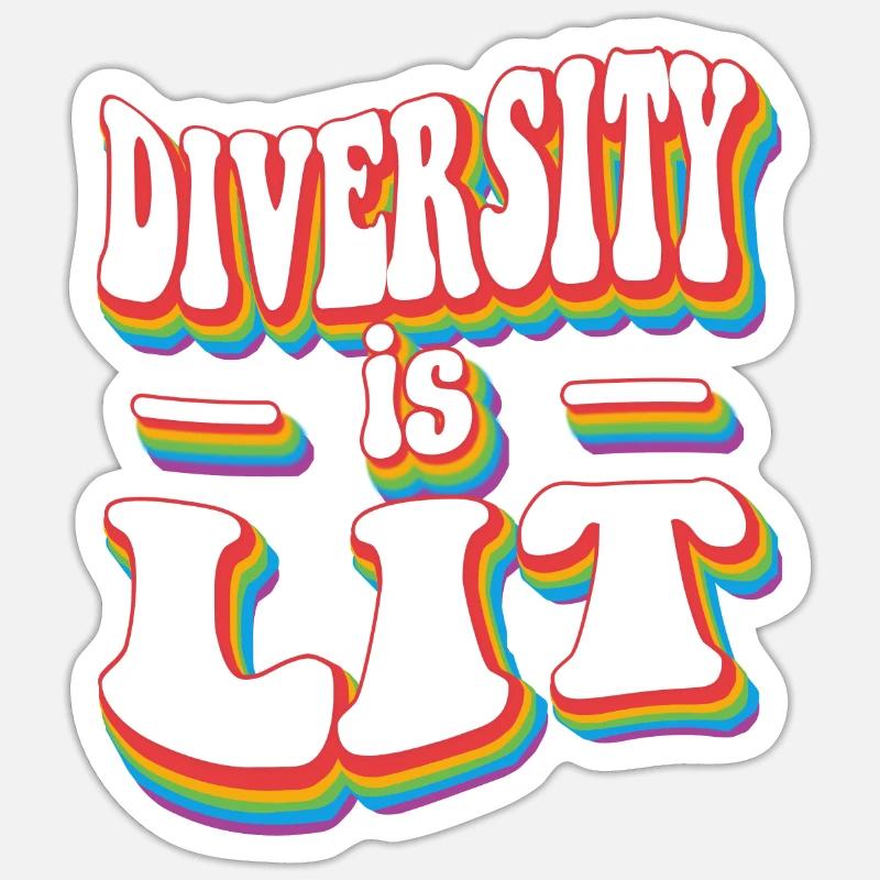 Diversity is Lit - Pride Rainbow LGBTQ+ Sticker size S (10 x 10 cm)