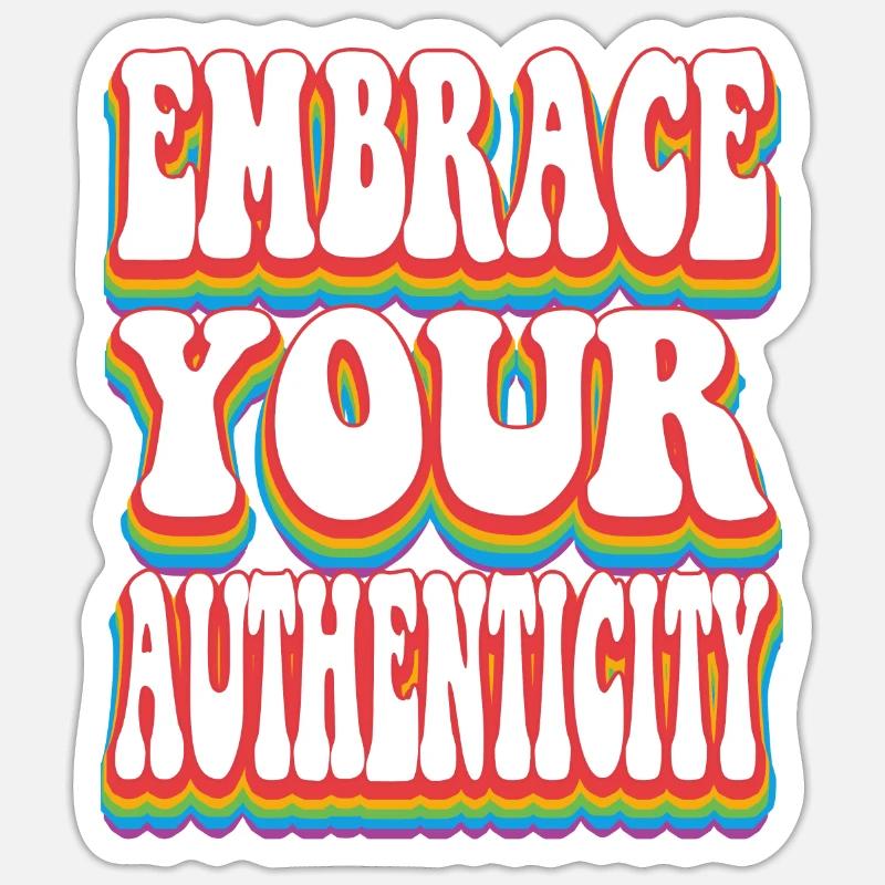Authenticity - Pride Rainbow LGBTQ+ - Sticker size S (10 x 10 cm) - white matte