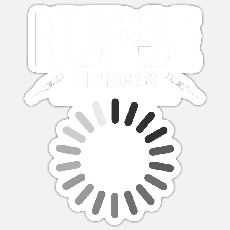 Nurse in process - Sticker size S (10 x 10 cm) - white matte