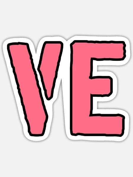 Love Liebe Teamshirt - Sticker Größe S (10 x 10 cm) - Mattweiß