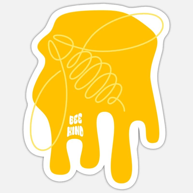 Be nice - Bee - abstrait - Art graphique Sticker taille S (10 x 10 cm)