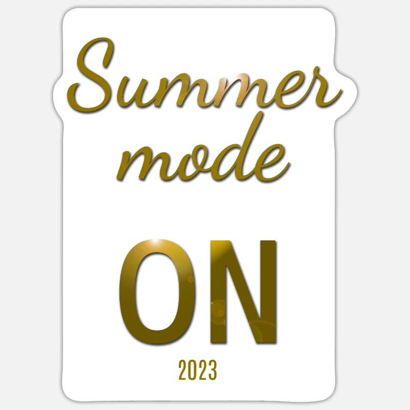 Summer mode ON - 2023 - Sticker Größe S (10 x 10 cm) - Mattweiß