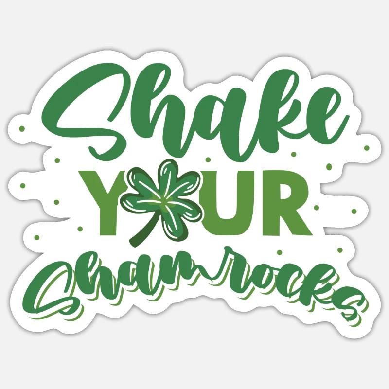 Drôle de Saint Patrick irlandais Shake Your - Sticker taille S (10 x 10 cm) - blanc mat