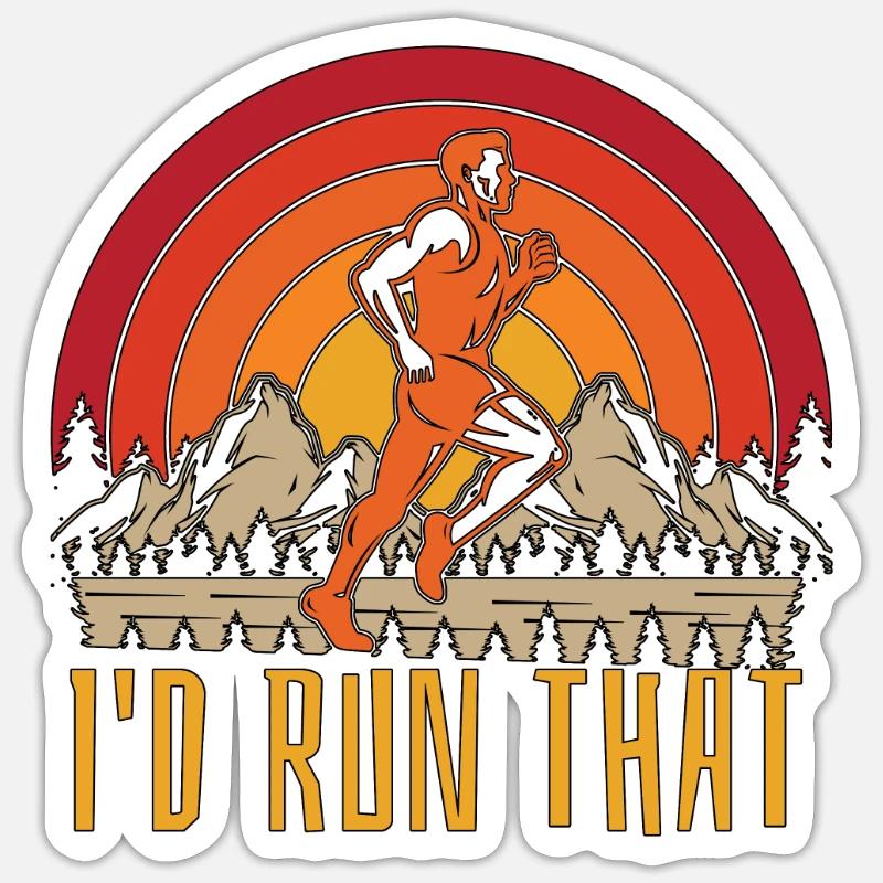 Trail Running I'd Run That Trail Athletes Trekking - Sticker size S (10 x 10 cm) - white matte