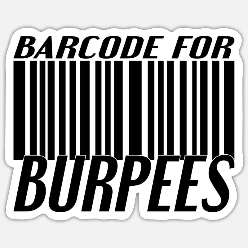 Burpee Barcode - Sticker size S (10 x 10 cm) - white matte