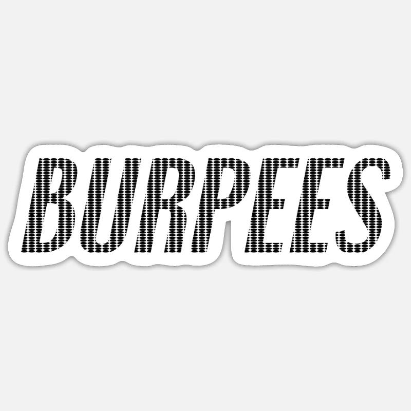 Lettrage de Burpee - Sticker taille S (10 x 10 cm) - blanc mat