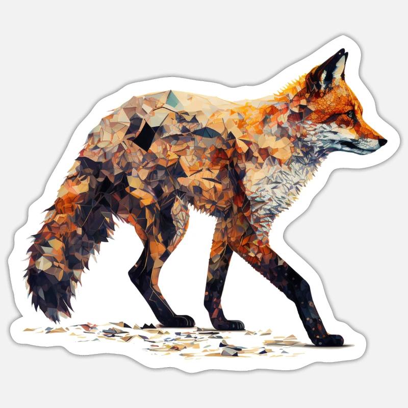 Fuchs Kunst Rotfuchs Geschenk Tier Füchse Sticker Größe S (10 x 10 cm)