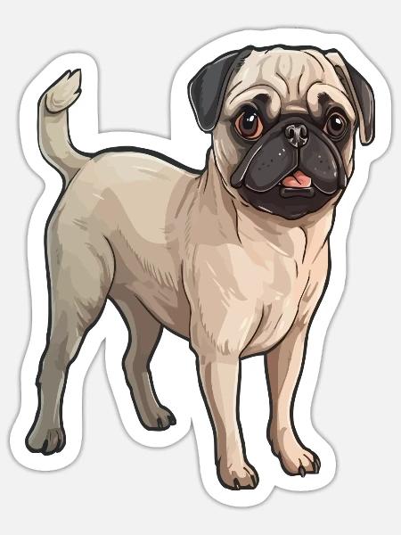 Boxer Niedlicher Hund - Sticker Größe S (10 x 10 cm) - Mattweiß