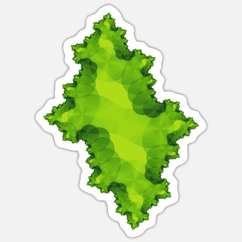 Fractal Green - Sticker size S (10 x 10 cm) - white matte