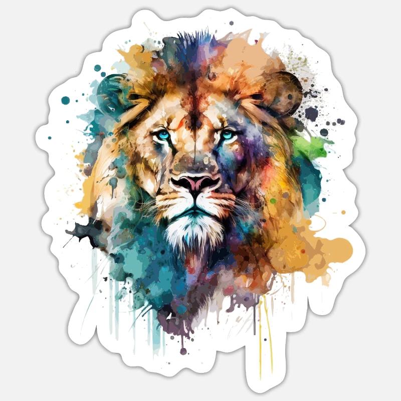 Lion - Sticker size S (10 x 10 cm) - white matte