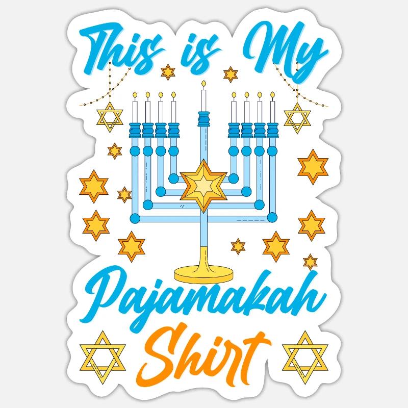 Hanoukka Hanoukka Dreidel Latkes Hanoukka Sticker taille S (10 x 10 cm)