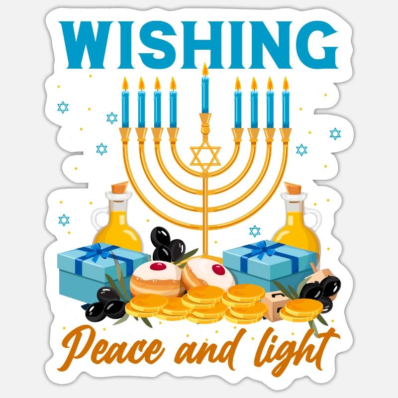 Hanoukka Hanoukka Dreidel Latkes Hanoukka Sticker taille S (10 x 10 cm)