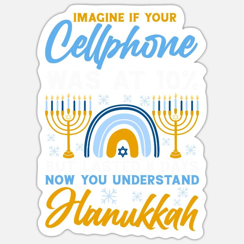 Hanoukka Hanoukka Dreidel Latkes Hanoukka Sticker taille S (10 x 10 cm)