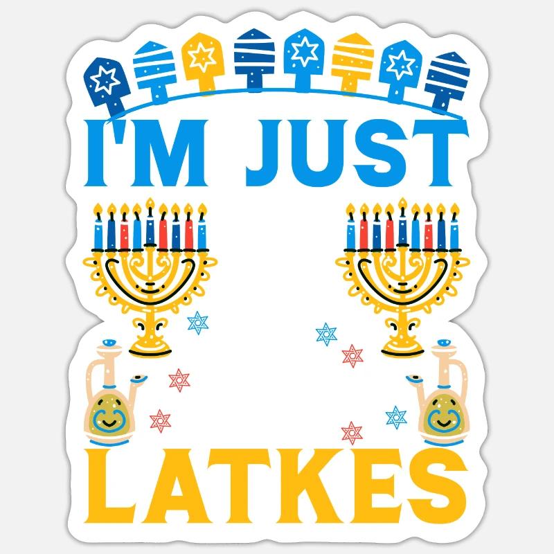 Hanoukka Hanoukka Dreidel Latkes Hanoukka Sticker taille S (10 x 10 cm)