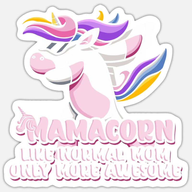 Mamacorn Einhorn Muttertag Mama Cooles Einhorn Sticker Größe S (10 x 10 cm)