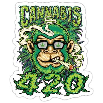 MARIHUANA 420 CANNABIS WEED HANF SMOKER DESIGN - Sticker Größe S (10 x 10 cm) - Mattweiß - Vorne