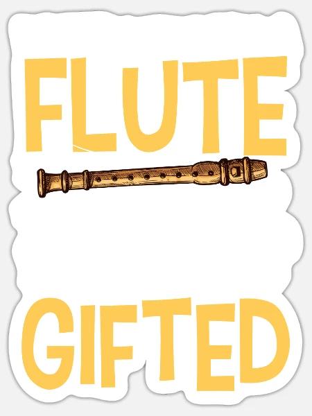 Flute With Brain - Gifted - Sticker Größe S (10 x 10 cm) - Mattweiß
