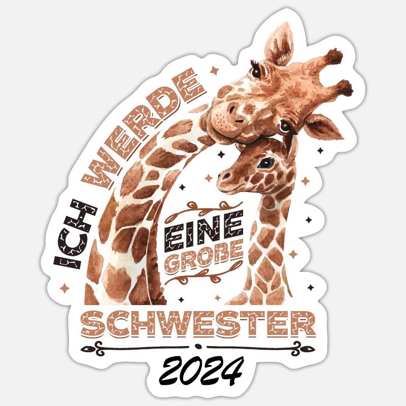 Ich Werde Eine Große Schwester 2024 - Sticker Größe S (10 x 10 cm) - Mattweiß