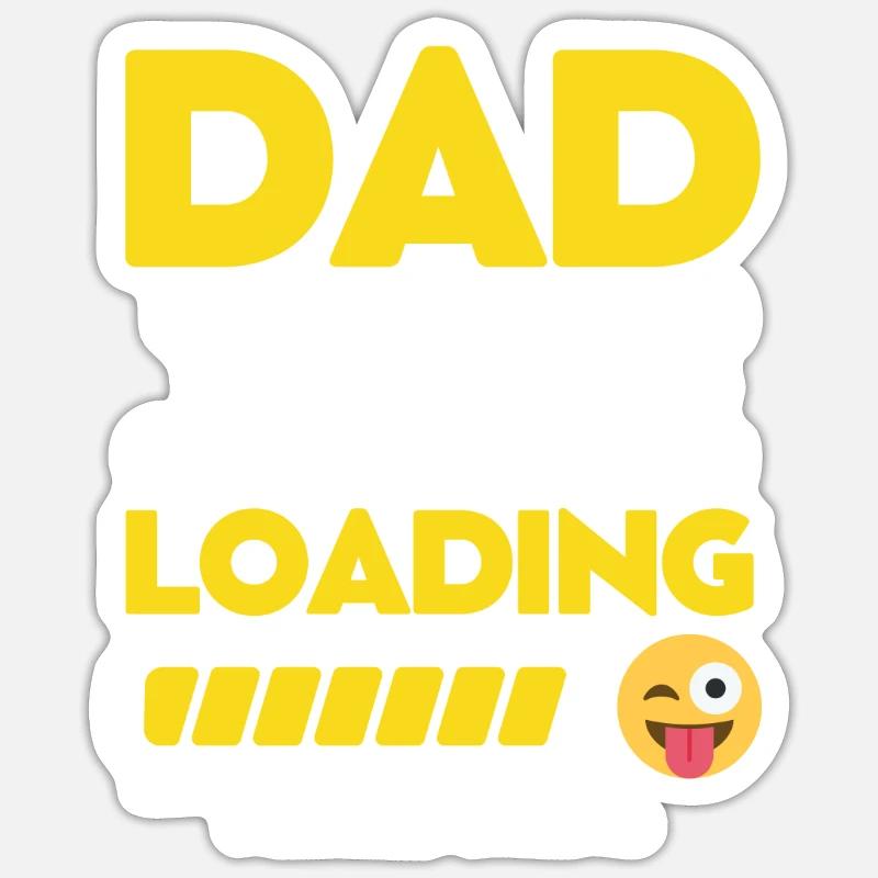 Chargement de la blague de papa - Dad joke loading - Sticker taille S (10 x 10 cm) - blanc mat