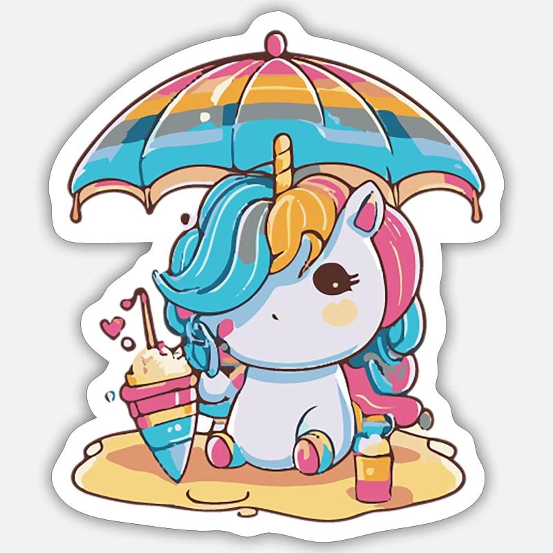 Magic Unicorn - Summer Edition Sticker size S (10 x 10 cm)