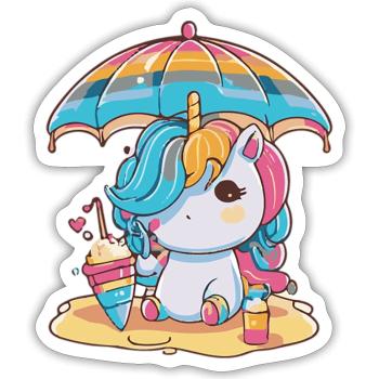 Unicorn magic - Feel like you're in a fairy tale - Sticker size S (10 x 10 cm) - white matte - Front