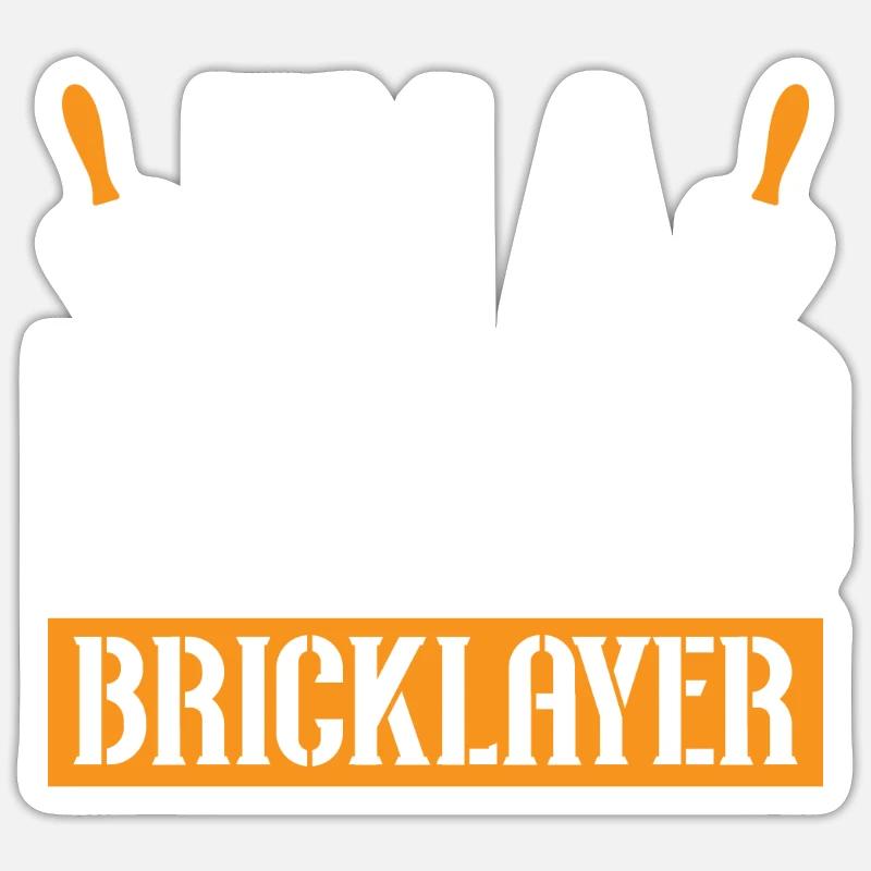 Briques Briques Ouvrier de la construction Briqueteur-maçon Sticker taille S (10 x 10 cm)