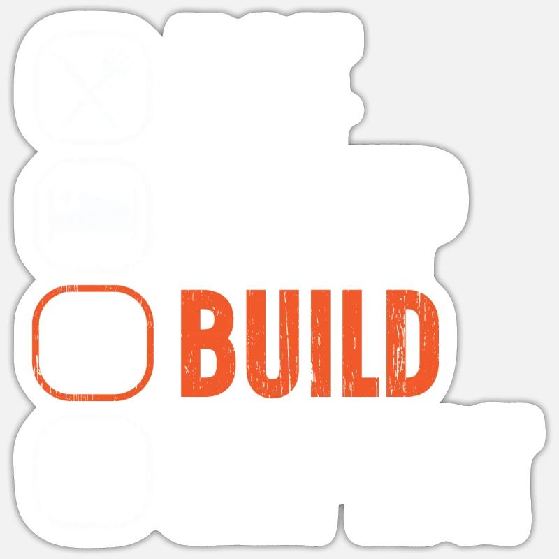 Eat Sleep Build Repeat Construction Bricklayer Sticker size S (10 x 10 cm)