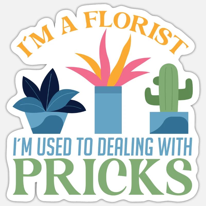 Ich Bin Florist Ich Bin Gewohnt Mit Stichen - Sticker Größe S (10 x 10 cm) - Mattweiß