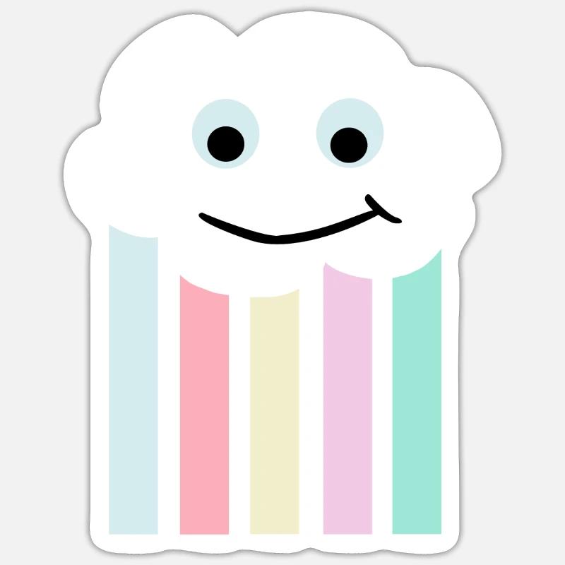 Cloud Retro Style Sticker size S (10 x 10 cm)