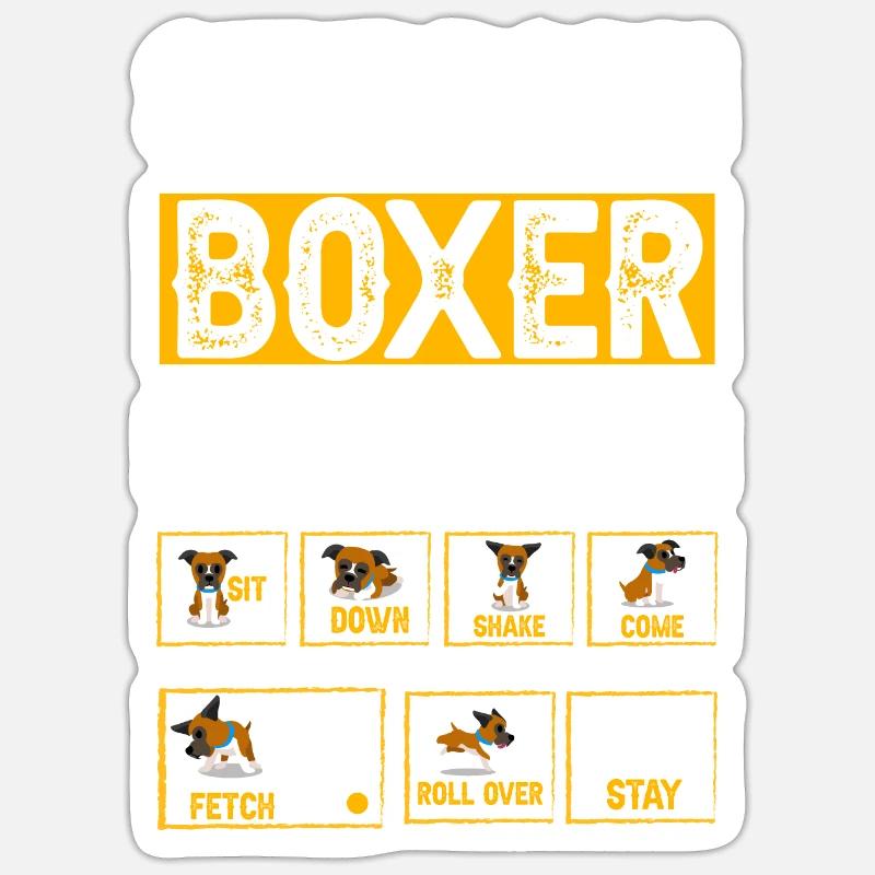 Stubborn Boxer Tricks Sticker size S (10 x 10 cm)