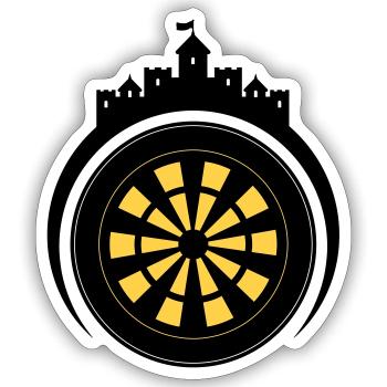 Emblème du château de Dart - Sticker taille S (10 x 10 cm) - blanc mat - Devant