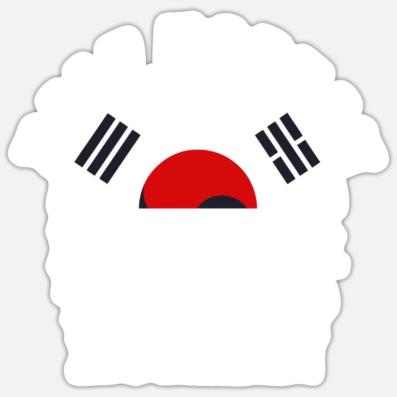 La moitié coréenne vaut mieux que pas de drapeau coréen Sticker taille S (10 x 10 cm)