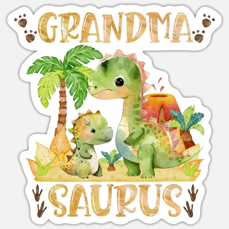 Omasaurus Dinosaurier Grandma Muttertag Granny Sticker Größe S (10 x 10 cm)