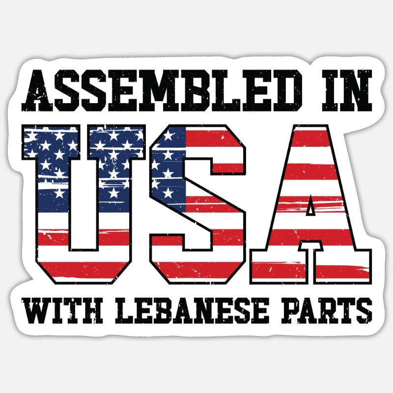 Né Liban Liban États-Unis Sticker taille S (10 x 10 cm)