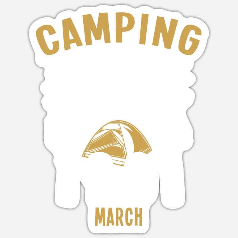 Anniversaire: Camping depuis mars 1961 Camping - Sticker taille S (10 x 10 cm) - blanc mat