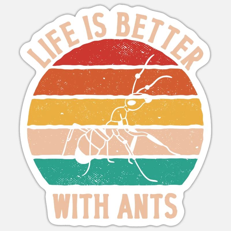 Entomologiste collectionneur d’insectes fourmis - Sticker taille S (10 x 10 cm) - blanc mat