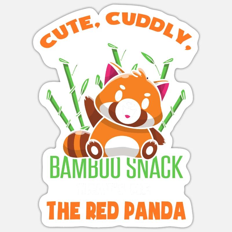 Le panda roux - Sticker taille S (10 x 10 cm) - blanc mat