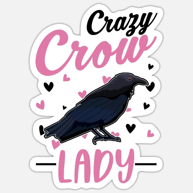 Crazy Crows Mme Raven Sticker taille S (10 x 10 cm)
