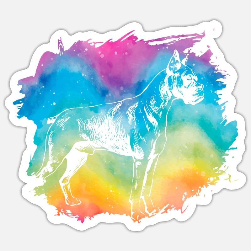 Boxer Rétro - Sticker taille S (10 x 10 cm) - blanc mat
