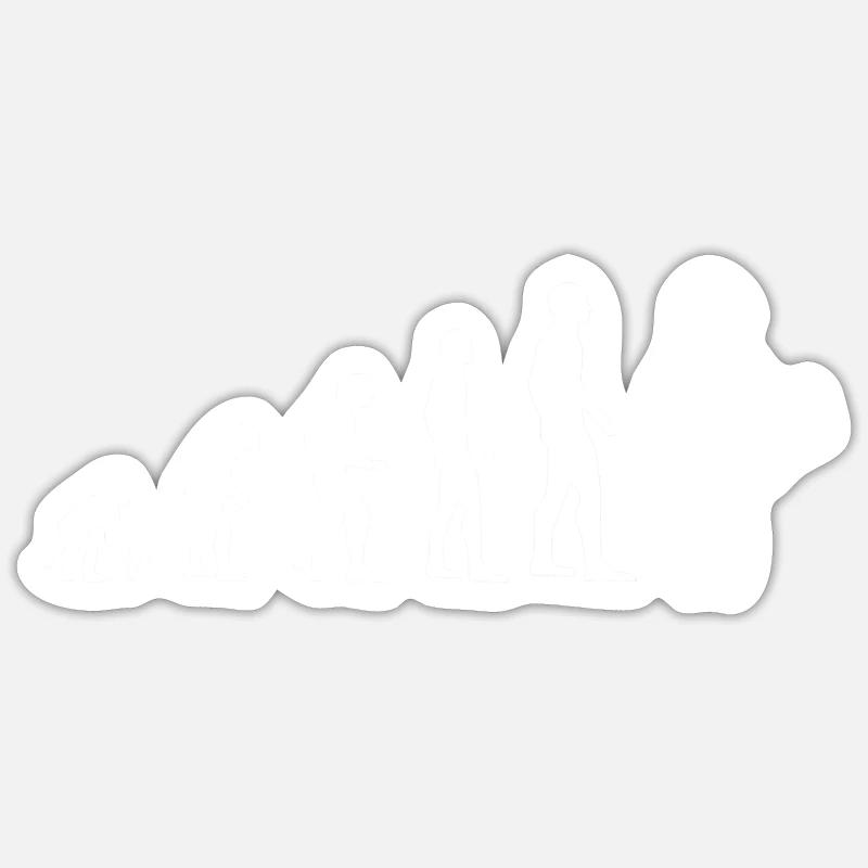 Evolution Architekt Mann Humor Geschenkidee Sticker Größe S (10 x 10 cm)