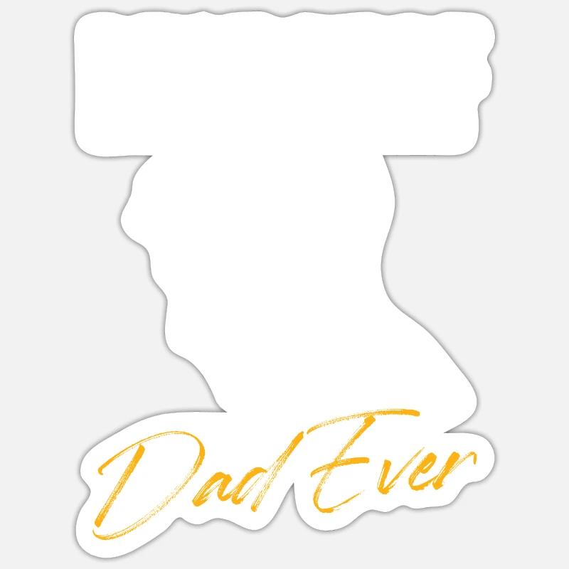 best deaf dad ever Design for a deaf father - Sticker Größe S (10 x 10 cm) - Mattweiß
