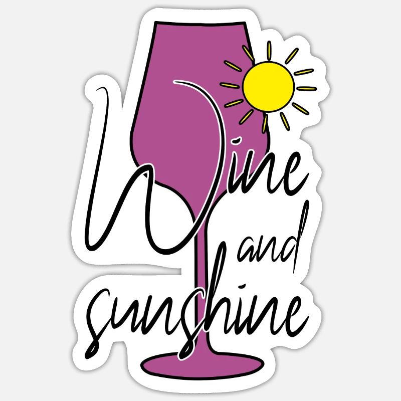 Vin Soleil Soleil Dicton - Sticker taille S (10 x 10 cm) - blanc mat