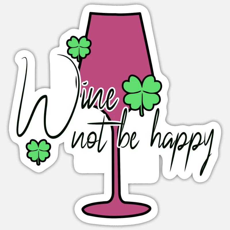 Vin Bonheur Dire - Sticker taille S (10 x 10 cm) - blanc mat