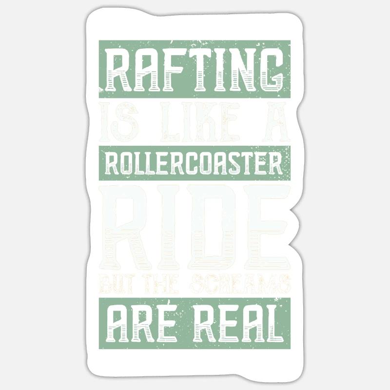 Fluss Rafting - Sticker Größe S (10 x 10 cm) - Mattweiß