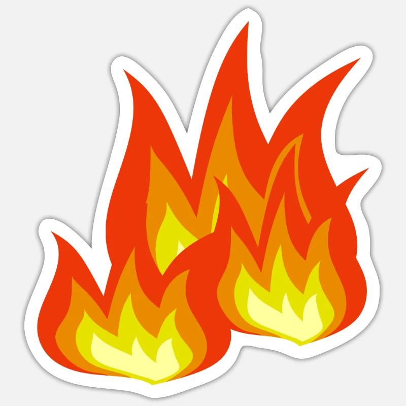Flames Fire - Sticker size S (10 x 10 cm) - white matte