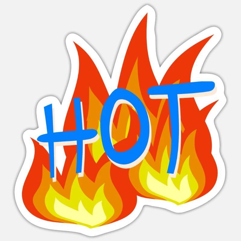 Flammes chaudes Sticker taille S (10 x 10 cm)