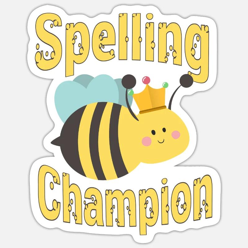 Spelling competition champion - Sticker size S (10 x 10 cm) - white matte