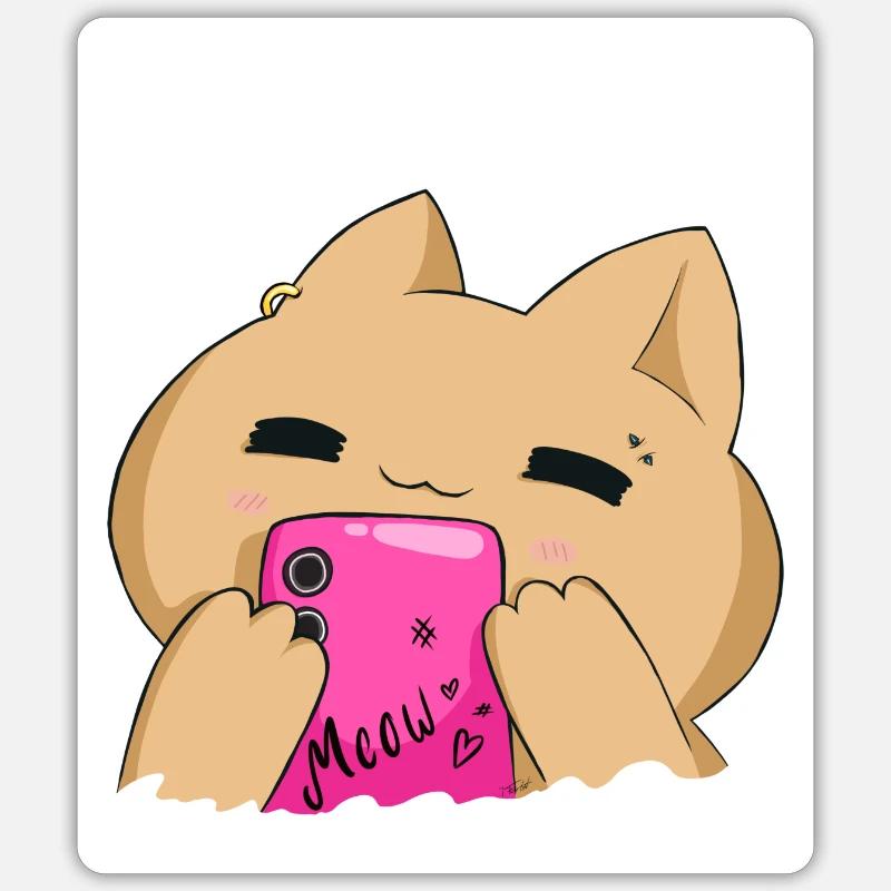 Miaou - Sticker taille S (10 x 10 cm) - blanc mat