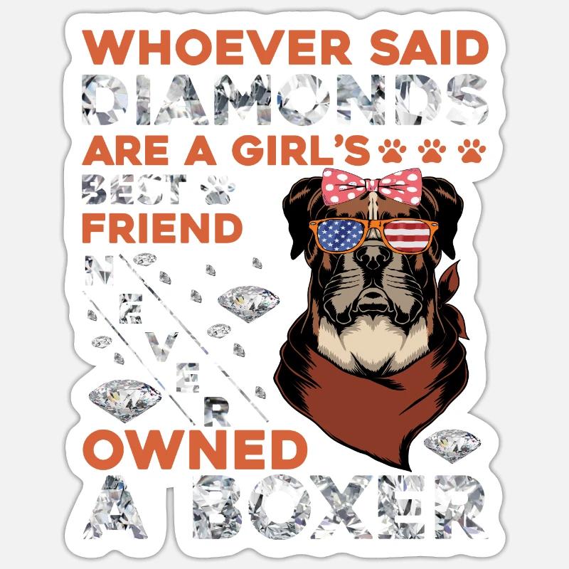 Boxer - Sticker Größe S (10 x 10 cm) - Mattweiß